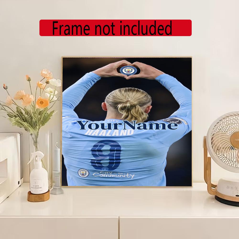 Haaland Customize Your Name Diamond Painting Round Diamond Diy Frameless Holiday Artwork Suitable For Home Office Wall Decoration