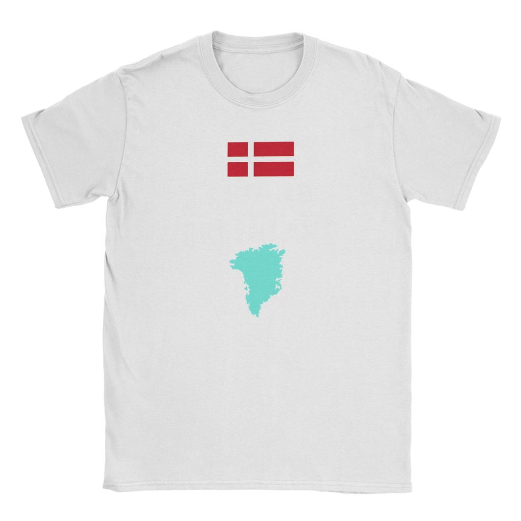 Lässige Grönland Flagge T-Shirts Herren O-Ausschnitt 100% Baumwolle T-Shirt Kurzarm T-Shirts Geburtstagsgeschenk Oberteile