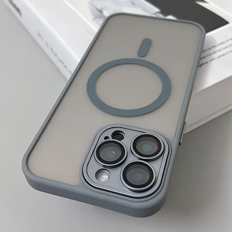 Magnetic Luxury Matte Translucent Armor Shockproof Case For iPhone 16 15 14 13 11 12 Pro Max For Magsafe Wireless Charge Cover