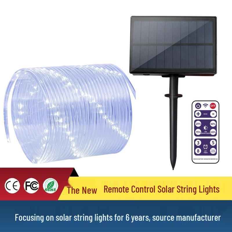 Solar-Powered Copper Wire LED String Lights with Decorative Tube Design