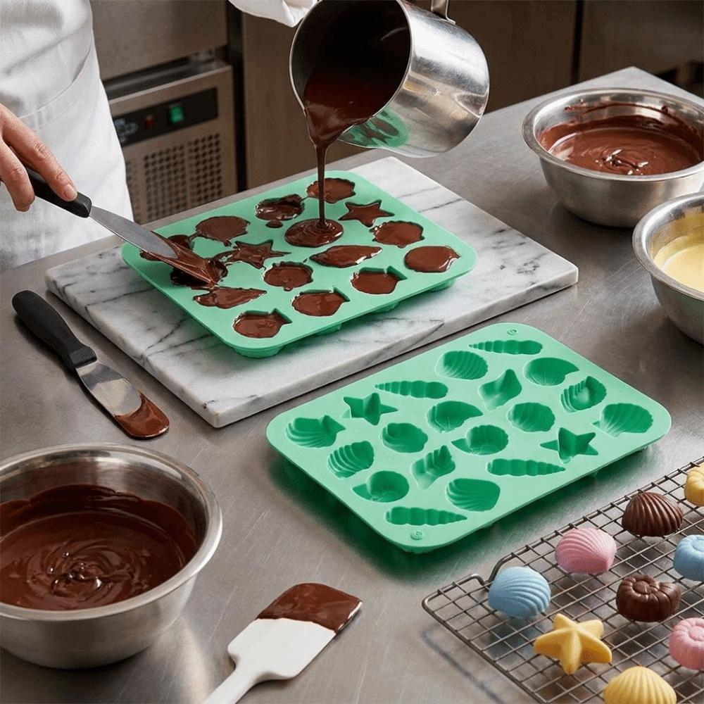 Starfish Shape Silicone Chocolate Mold 16 Cavity Ice Cube Tray Marine Animal Mold  Candy Making