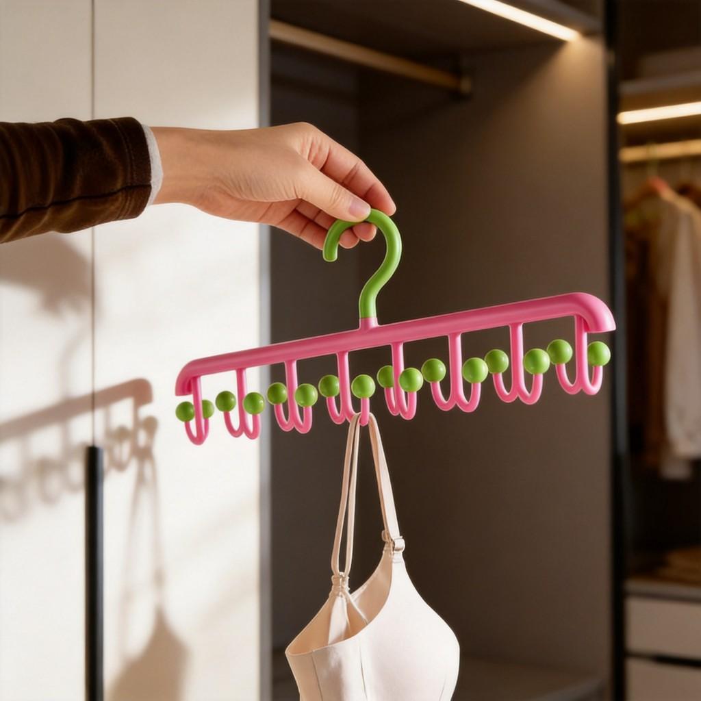 Ushaped Multi Hook Rack With 360 Degree Rotation For Clothing And Accessories