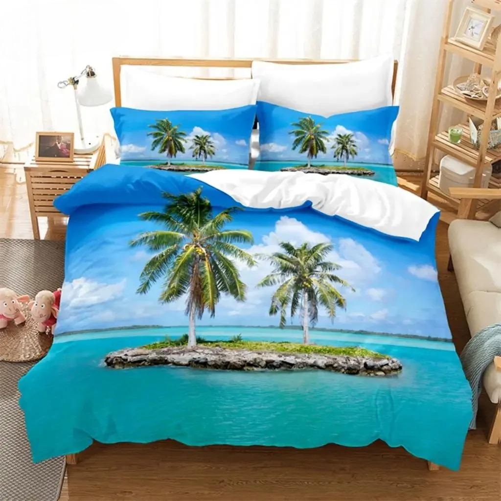 3D Print Seaside Beach Bedding CollectionDuvet Cover Comforter Bed Collection Quilt Cover PillowcaseKing Queen Twin Size Boys Girls Adultse