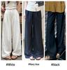 Women's Korean Style Loose Wide-Leg White Pants, Spring 2026 High-Waisted Straight-Leg Design