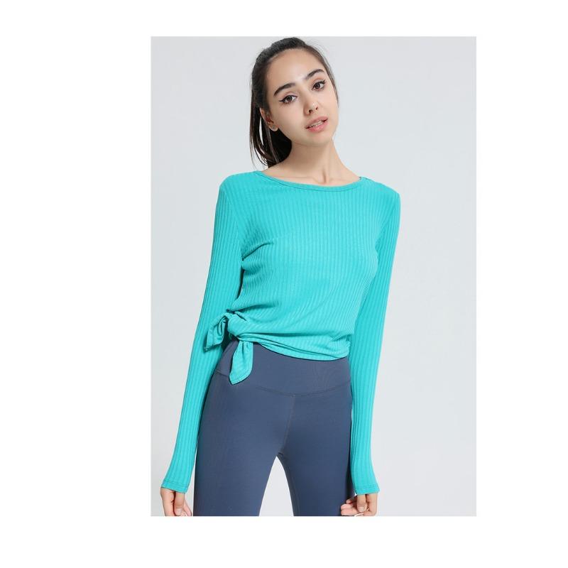 Damska sportowa, obcisła, długa, z rozcięciem, joga, top fitness