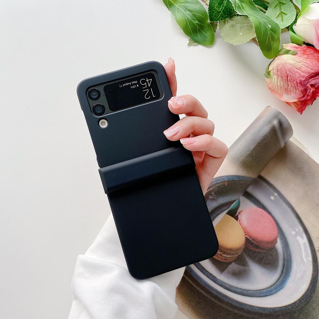 Applicable to Samsung Z Flip3/4/5/6 mobile phone case Macaron solid color hinge three-piece folding screen case