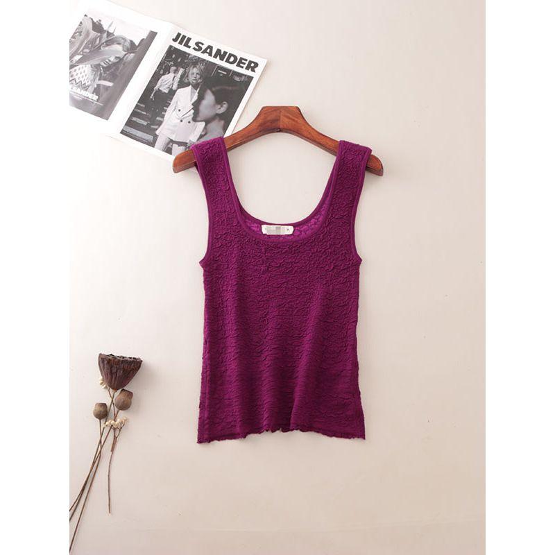 Foreign Trade Original Order Pleat Craft Pure Desire Square Collar Vest Summer Slim Fit Light Luxury Slim Fit Sleeveless Knitted Top Women