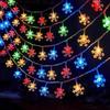 Solar-Powered USB/Battery LED Snowflake Christmas String Lights