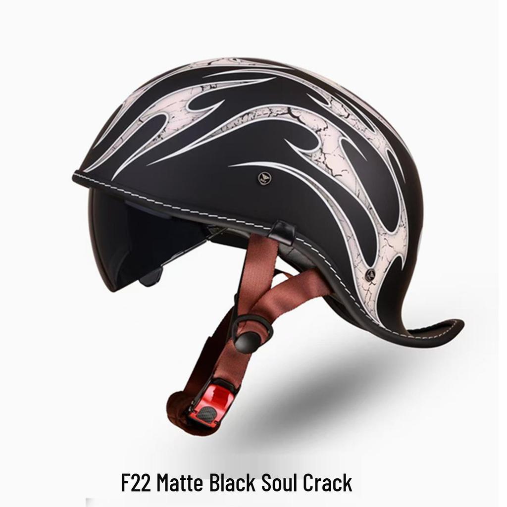 Retro Summer Lightweight Half Helmet with Inner Lens for Men and Women