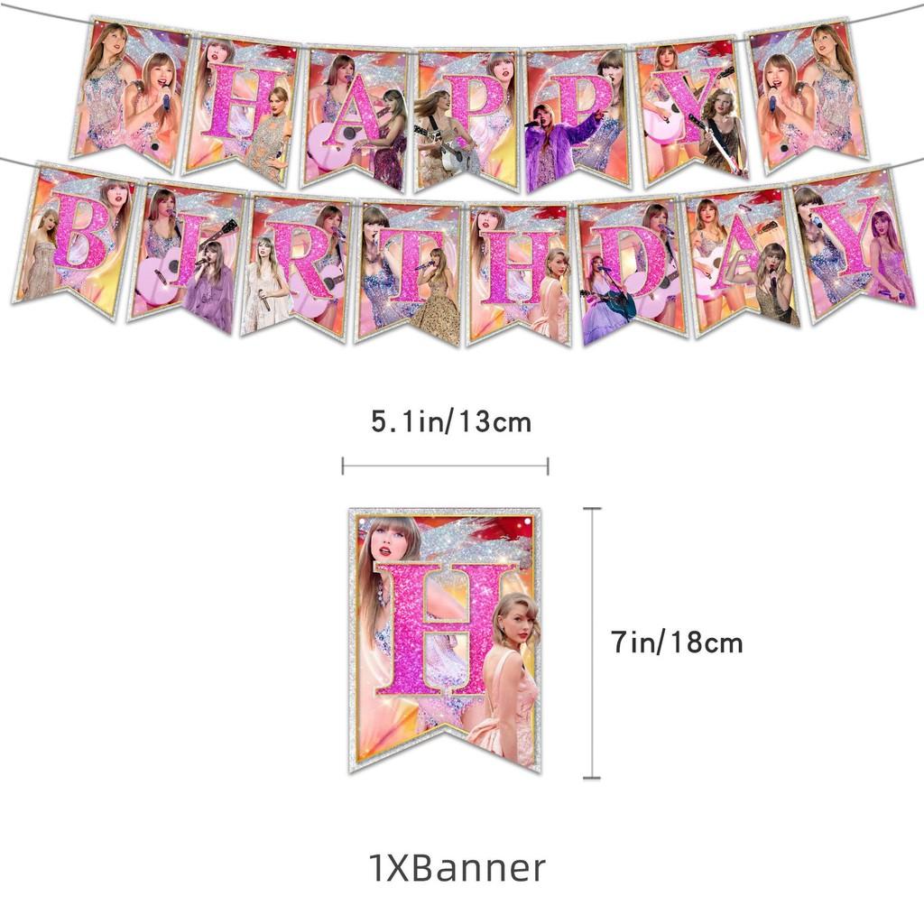 Swift Themed Taylor Pink Birthday Party Supplies Decoration Banner Kit Balloon