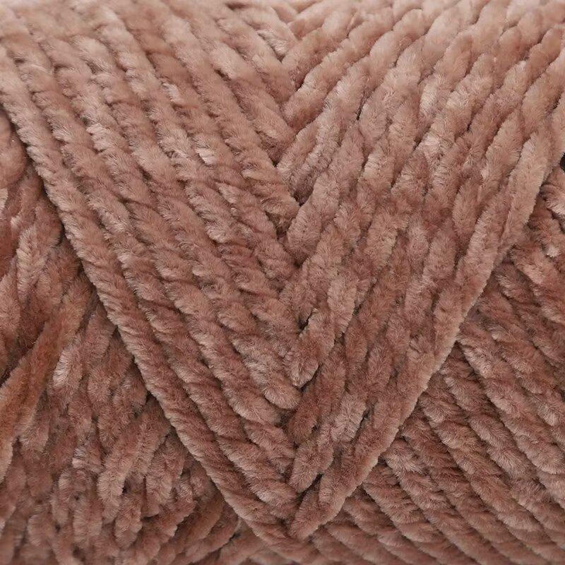 3 Strands Glossy Velvet Hand-Woven Thread Woven Scarf Doll Blanket Chenille Thread Segment Dye 100G Ball