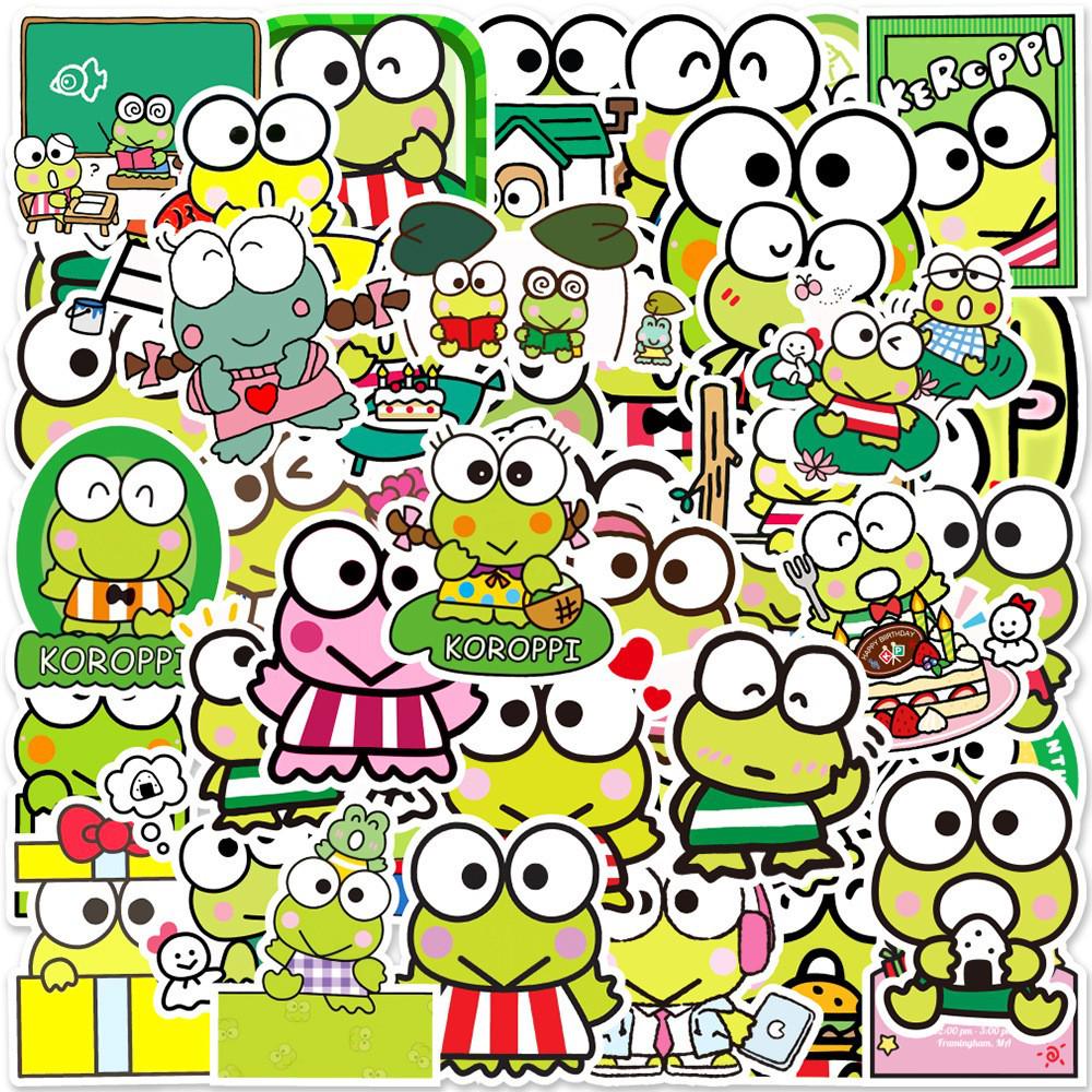 

50 Cute Frog Stickers Pack: Waterproof, Scratch-Resistant, Perfect for Decorating Phones, DIY Journals, and Crafts