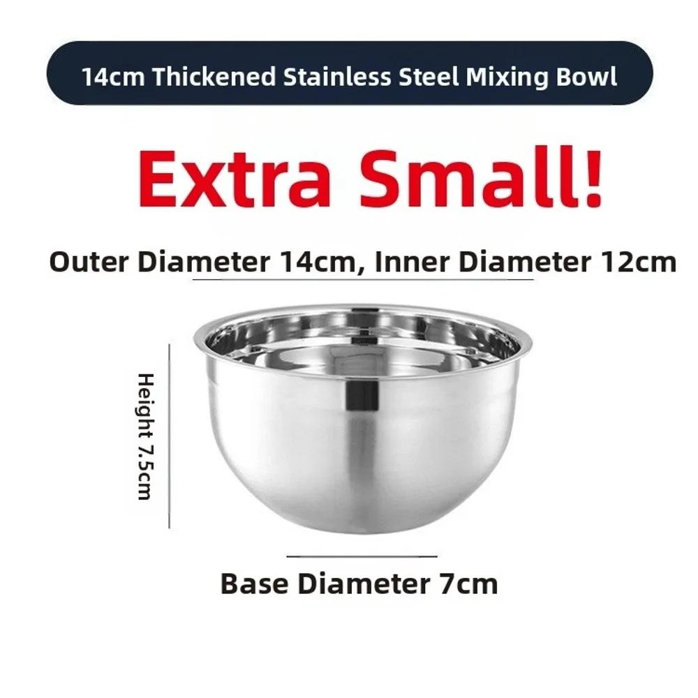New Durable Stainless Steel Mixing Bowl Cold Vegetable Bowl Thickened Baking Fruit Salad Bowls Large Capacity Egg Mixing Basin