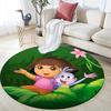 Dora the Explorer Round Area Rug,Carpet Rug for Living Room Bedroom Sofa Playroom Decor,Non-slip Floor Mat