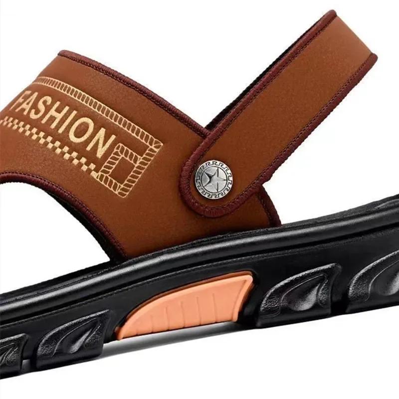 Patent Leather Men's Summer Shoes Man Fashion Casual Comfortable Black Flip-flops Sandals Male Adult Sneakers New Men Slippers