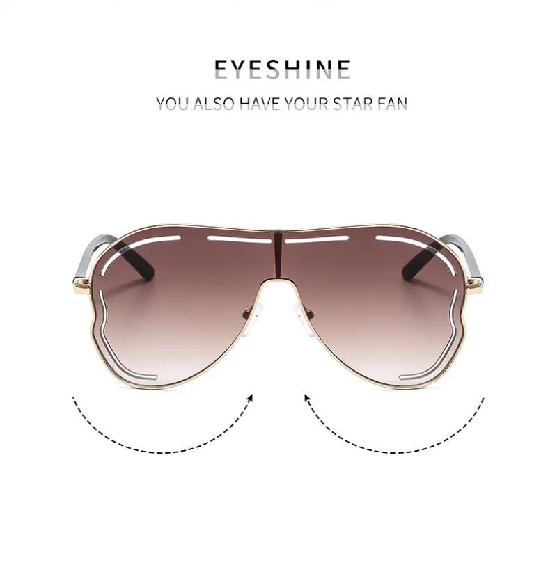 One-Piece Punk Sunglasses for Women Large Size Shield Luxury Brand Square Metal UV400 Large Frame Glasses