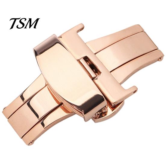 Watch Band Buckle Solid Universal Good Hardness Stainless Steel Clasp for Daily Wear Double Push Button