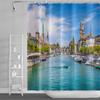 Natural Scenery Shower Curtains Seaside Mountain Landscape Bathroom Waterproof Polyester Bath Curtain Home Decoration With Hooks