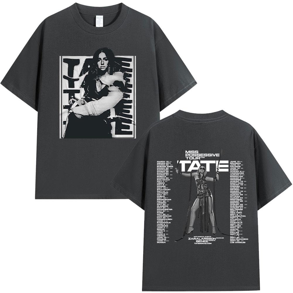 Tate McRae Miss Possessive Tour TShirts Fans Gift Men Women Summer Vintage Short Sleeve T Shirts Cotton Casual Loose Tshirt