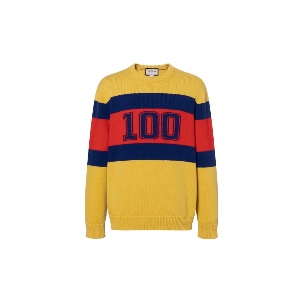 GUCCI Sweaters Men's Yellow Crew Neck Moderate Other 676393-XKB43-7123