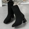 Fashion Women Baotou High Heel Pointed Toe Boots Designer Winter 2025 New Outdoor Comfortable Thick Heel Ankle Boots Shoes for Women