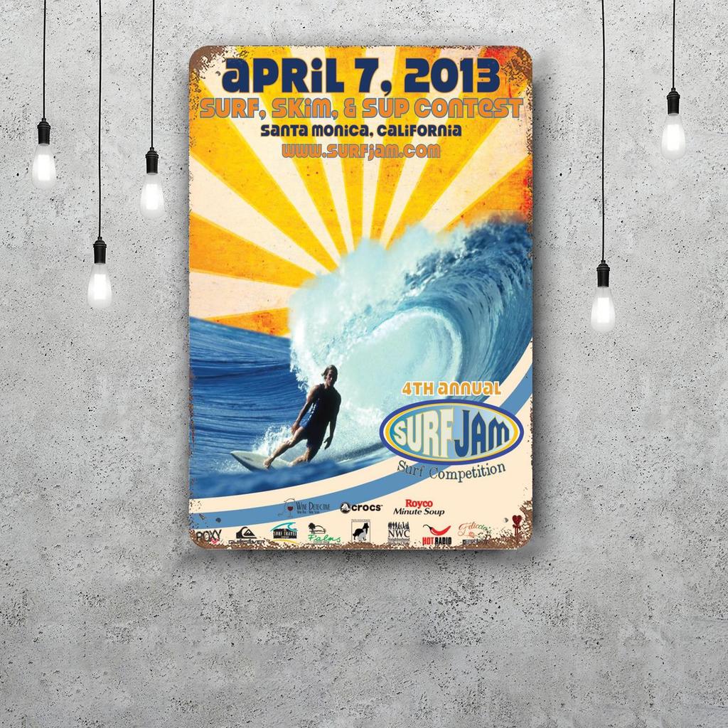 surfing Vintage Metal Tin Signs Posters Decor Retro Metal Plaque Wall Art Decor for Garage Bar