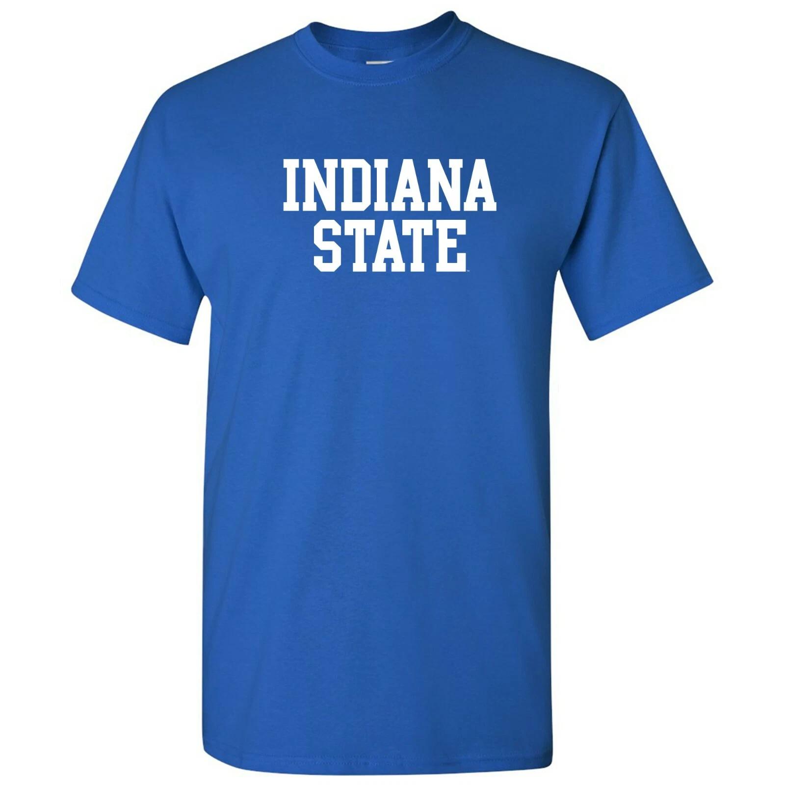 Indiana State Sycamores Basic Block - NCAA SPORTS Team T-Shirt - Royal M