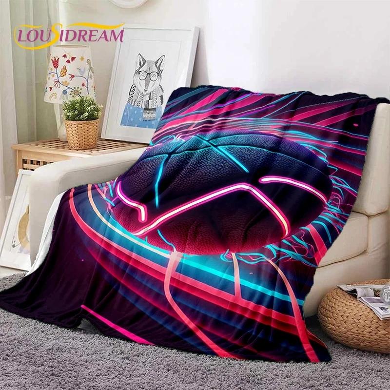 Nejnovější rám basketbalového hřiště Měkká flanelová deka na postele Ložnice Pohovka Piknik, Přehoz na přikrytí Venkovní volnočasový Spánek Dárek