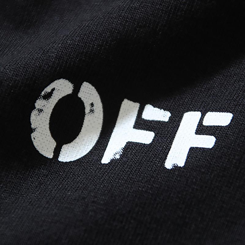 Off-White 2025 Summer New OW Dissolved Zebra Stripe Printed Short Sleeved T-shirt for Men and Women
