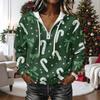Women's Long Sleeve Christmas Print Pullover Hoodie with