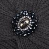 2016 New Fashion Ladies Metal Jewel Accessory Winter Warm gem Turban Soft Knit Headband Beanie Crochet Headwrap Women Hat Cap