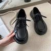 Platform-soled college British style jk small leather shoes women's 2025 new autumn explosion black work loafers single shoes