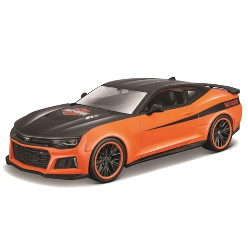 

Maisto 1/24 Scale Chevrolet 2017 Camaro ZL1 Black/Orange Harley-Davidson Custom Series / Diecast Model Car, Finished Product, 32271
