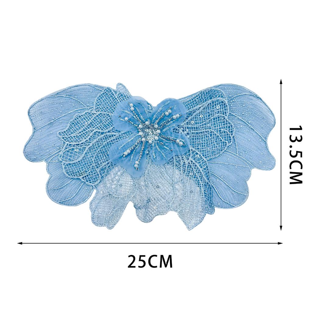 Lace Mesh, Flat Mantle Embroidery Bead Sticker, Curtain Decoration Flower Cloth Sticker, Bright Diamond Pearl Bow.