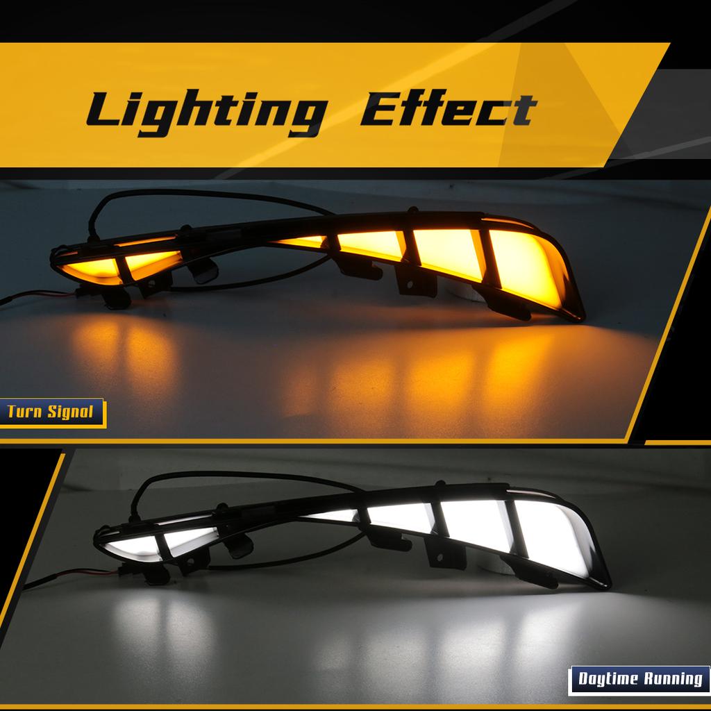 Led DRL For Toyota Avalon 2018 2019 2020 Daytime Running Light Dynamic Turn Signal Fog Lamp White Yellow Car Accessories 12V