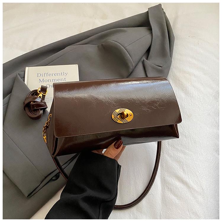 Premium Oil Wax Leather Small Bag Women's 2025 New Fashion Retro Hand Carry Small Square Bag Shoulder Messenger Bag