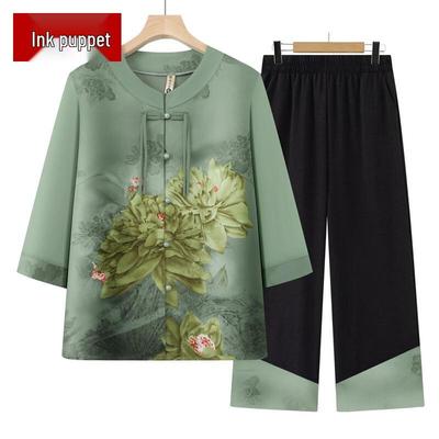 Neues chinesisches Sommerhemd mit Blumenmuster für Damen