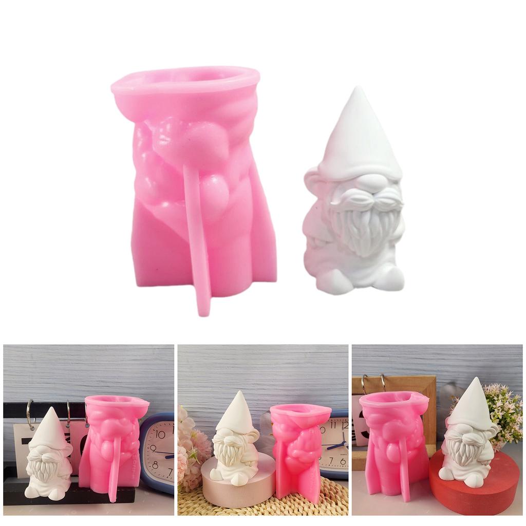 Desk Ornament Mould Flexible Silicone Mold for Gnome Figurine Shaped Christmas Decoration Jewelry Making Supplies