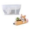 Creative Silicone Mold Pencil and Dog Shape Planter Moulds Perfect for Resin Art Concrete Creations and Home Decoration