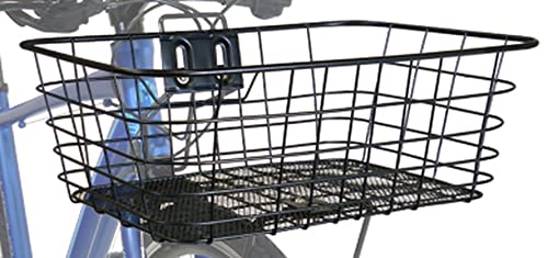 Captain Stag Y-5256 Front Basket, Wire Basket, Front Use, Square, Shallow, Black