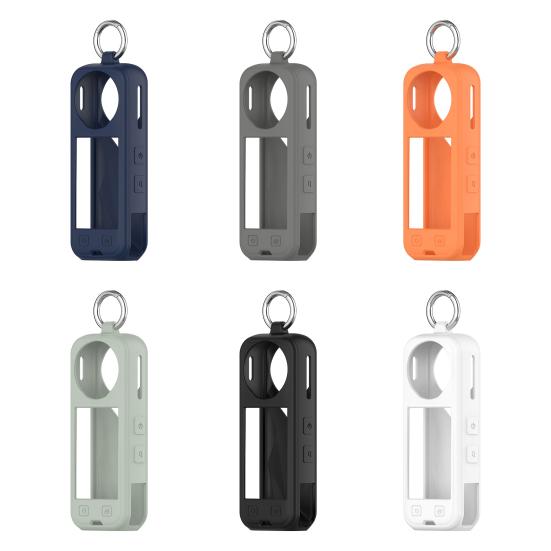 Silicone Protective Case for Insta360 X5 Portable Shockproof Action Camera Protector Cover Sleeve Shell with Metal Ring Sports Camera Accessories