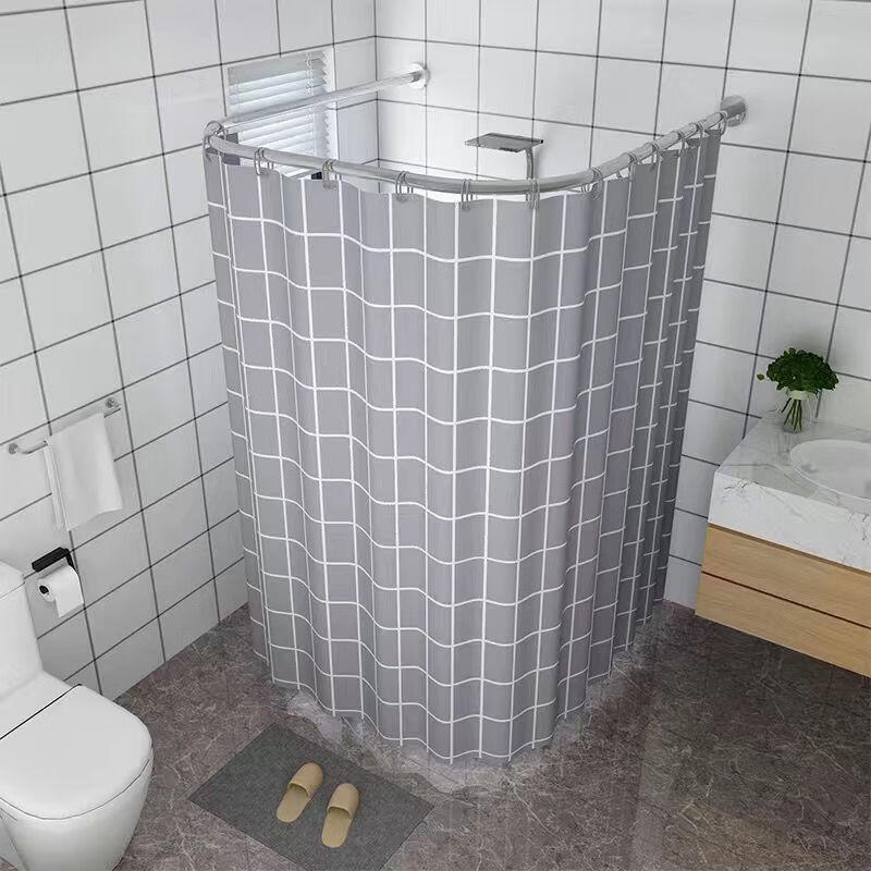 

Lantuan Punch-Free U-Shaped Shower Curtain Set