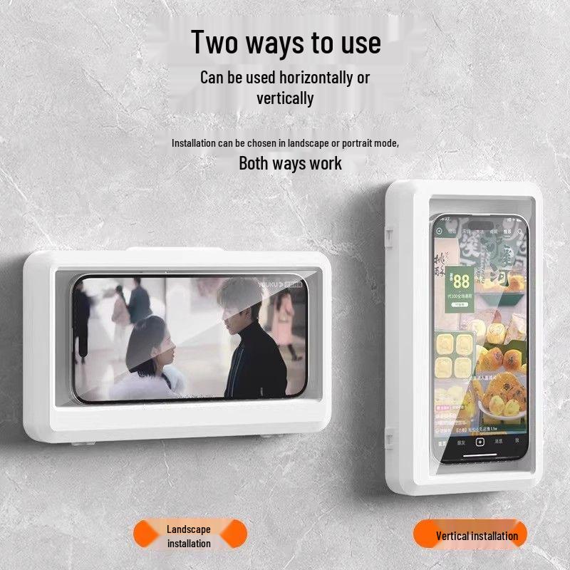 Shower-Proof Phone Holder for Bathroom TV Viewing