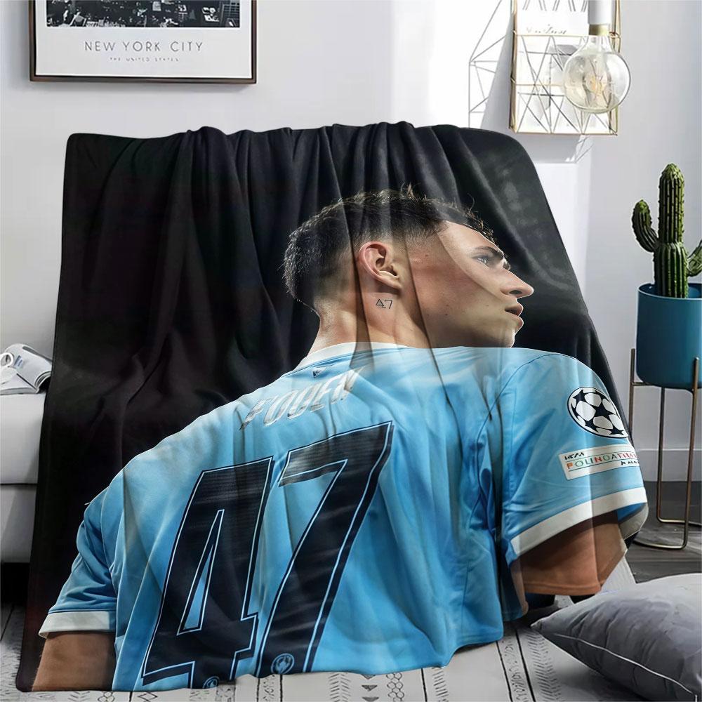 Phil Foden Printed Flannel Blanket, Soft Throw for Bedroom Sofa, Washable, Fan Merchandise, Great Gift.
