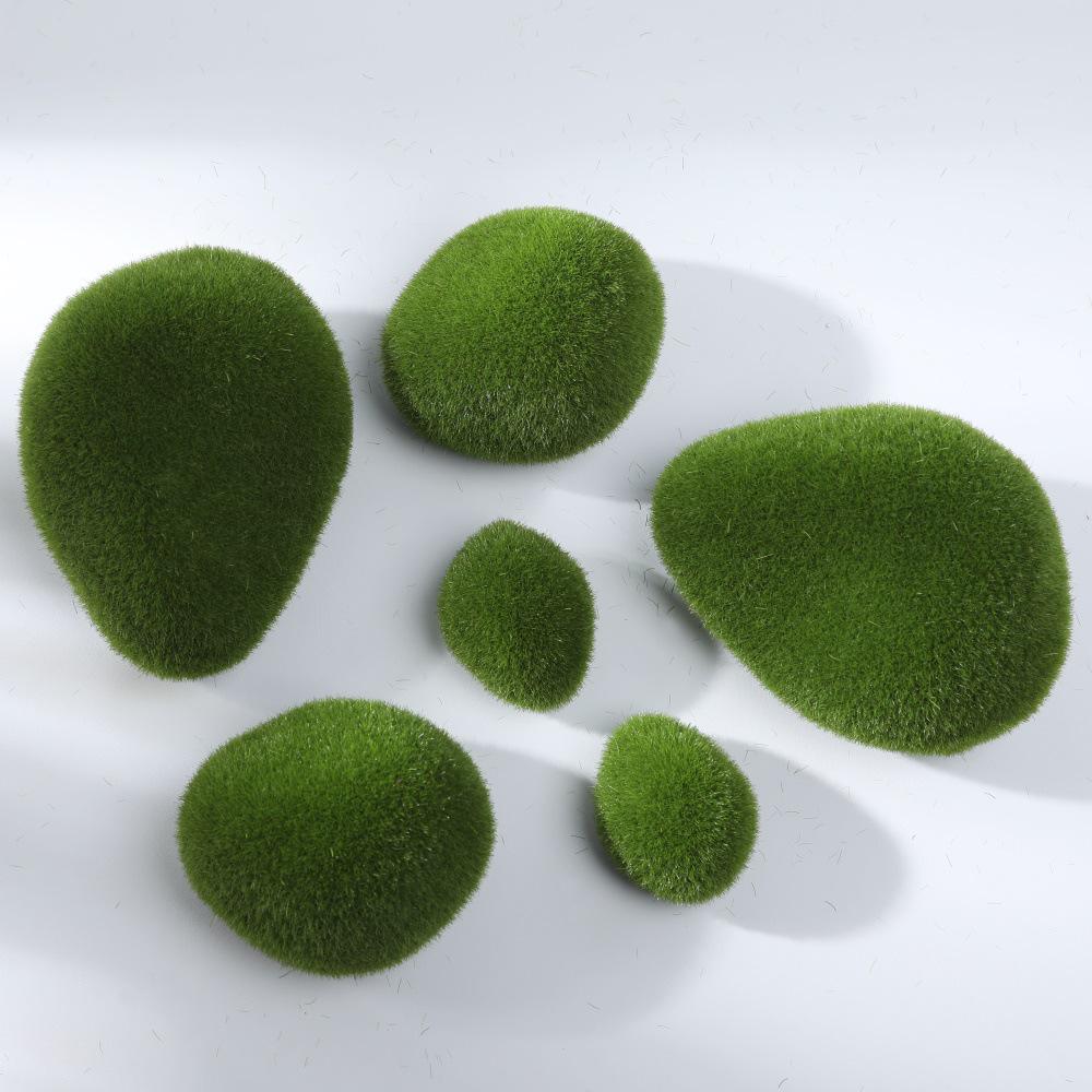 Cross-Border Fake Moss Green Algae Stone Ball for Aquatic Plant Landscaping