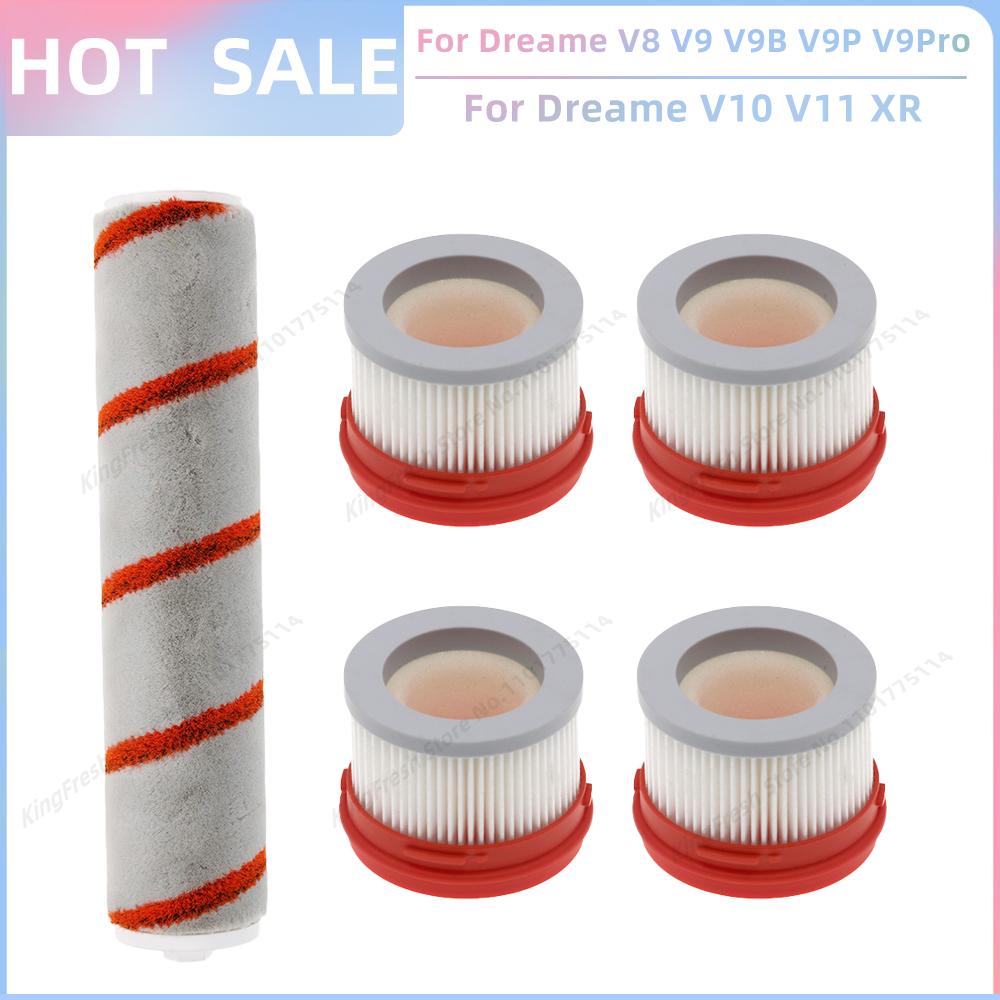 Fit For Dreame V9 V10 V11 V8 V9B V9P V9Pro XR Wireless Handheld Vacuum Cleaner Parts Main Roller Mites Removal Brush HEPA Filter