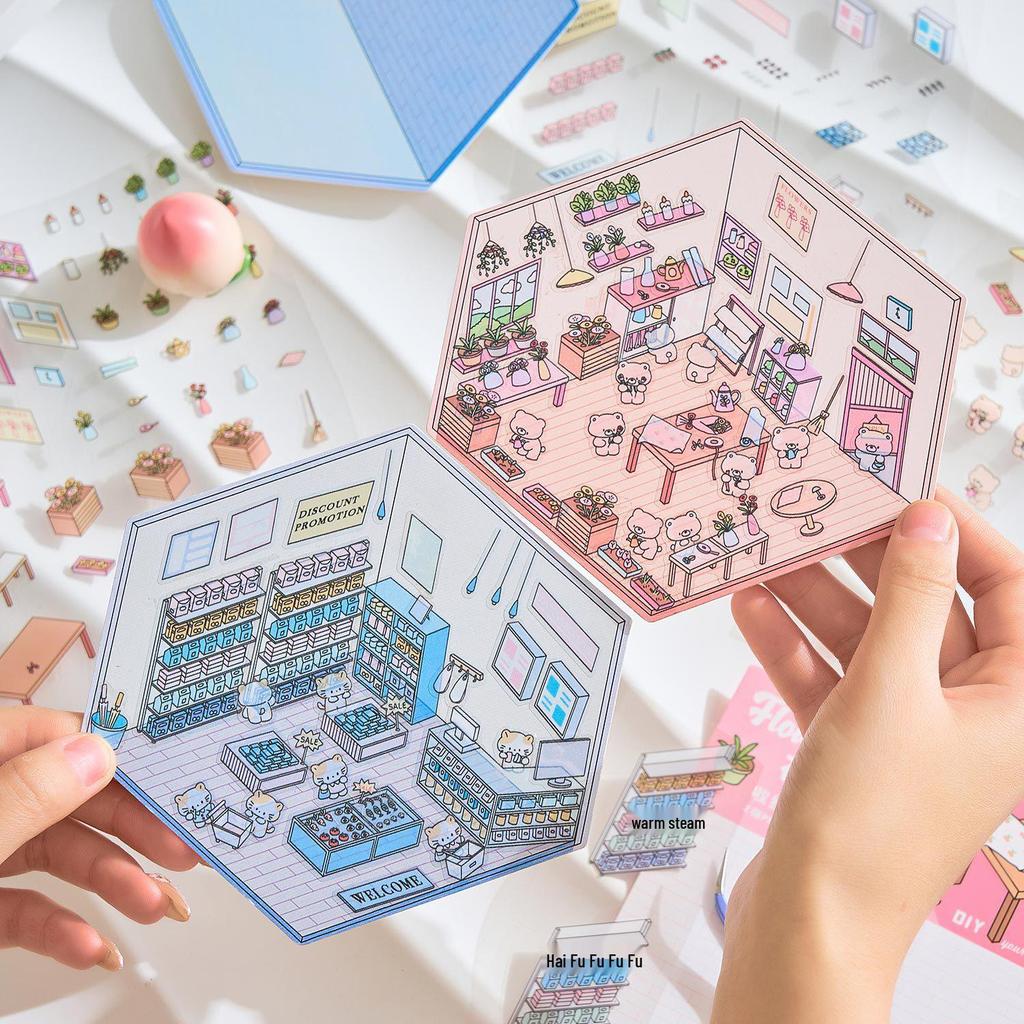 Mini DIY Kitchen Scenery Stickers: 2.5D PET Series for Journals