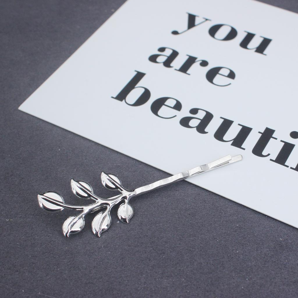 2PCS Metal Vintage Hair Pin Clip for Women/Girl Headwear Gold Color Leave Hairpins Barrettes Styling Hair Accessories Gifts