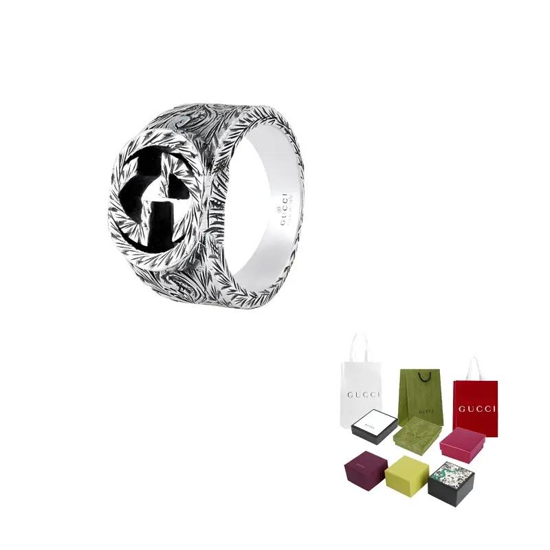 GUCCI 925 Sterling Silver Rings Unisex Silver 455302-J8400-0811