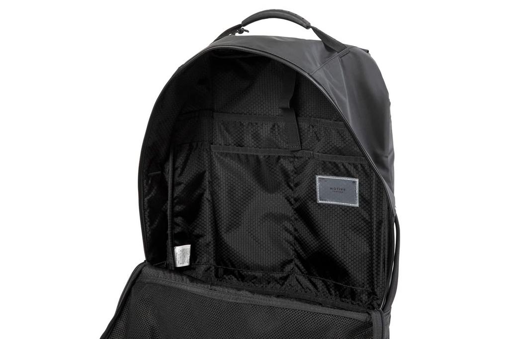 NOTIVECANTERA KUALA BIG BACK PACK, Men's Large Capacity Waterproof Backpack with Water-Resistant Zipper, Nylon and PVC, NCPA-20, Black
